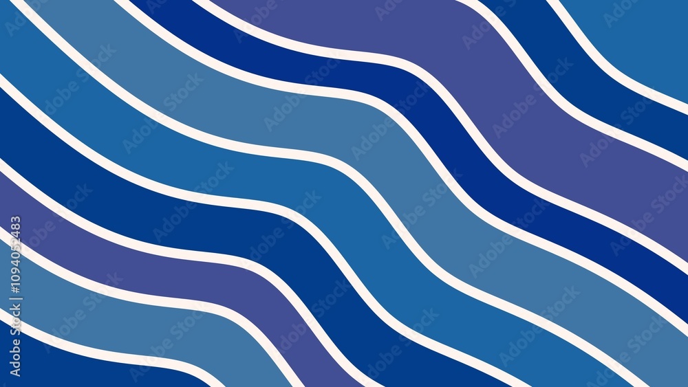 Aufkleber abstract wavy background with solid blue color, modern design featuring simple and dynamic textures