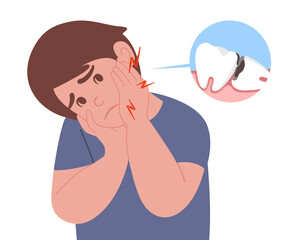 A  boy has a toothache