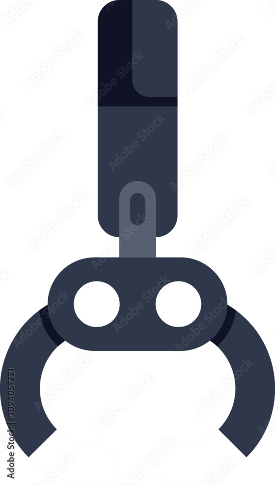 Aufkleber robot arm claw holding empty space open wide, isolated on white background