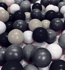 black and white small plastic ball toy
