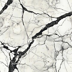 Fototapeta premium Seamless pattern of gray marble with bold black veins running across the surface