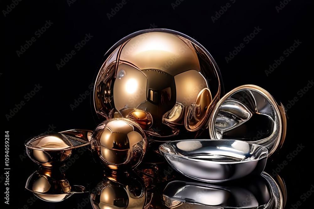 Poster metallic giving the objects a shiny and reflective surface