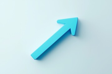 A sleek blue arrow pointing upwards against a light background, symbolizing growth, progress, or direction.