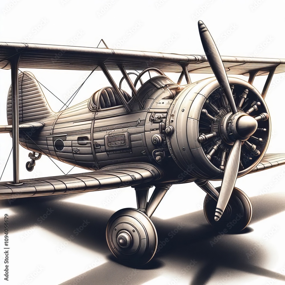 Poster retro style airplane a retro style airplane with a propeller and