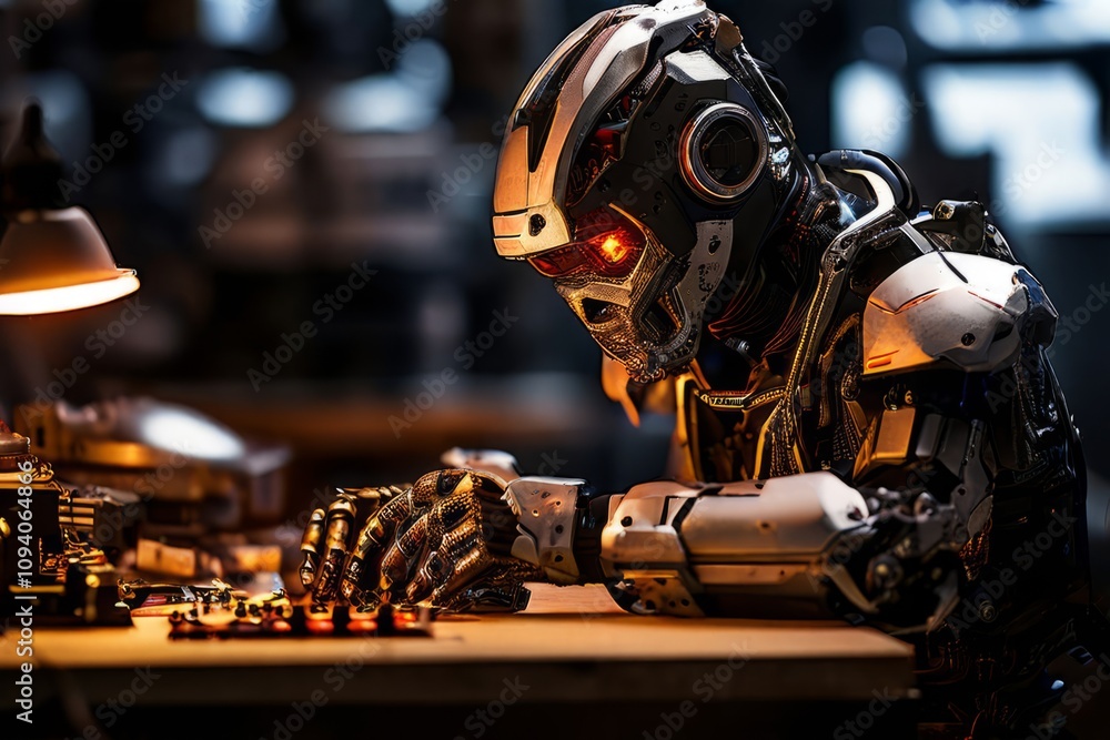 Poster robotics engineer a close up of a robotics engineer working on a