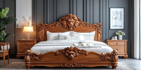 wooden bed