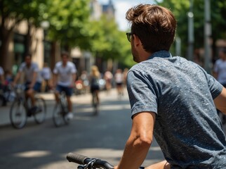 Close up rearview blur motion photography of a man riding