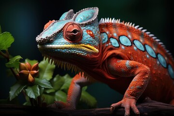 Fototapeta premium Colorful Chameleon in Natural Habitat