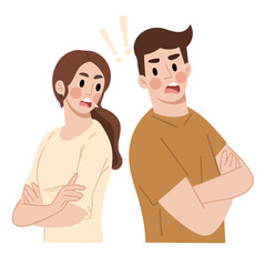 Illustration of a couple arguing