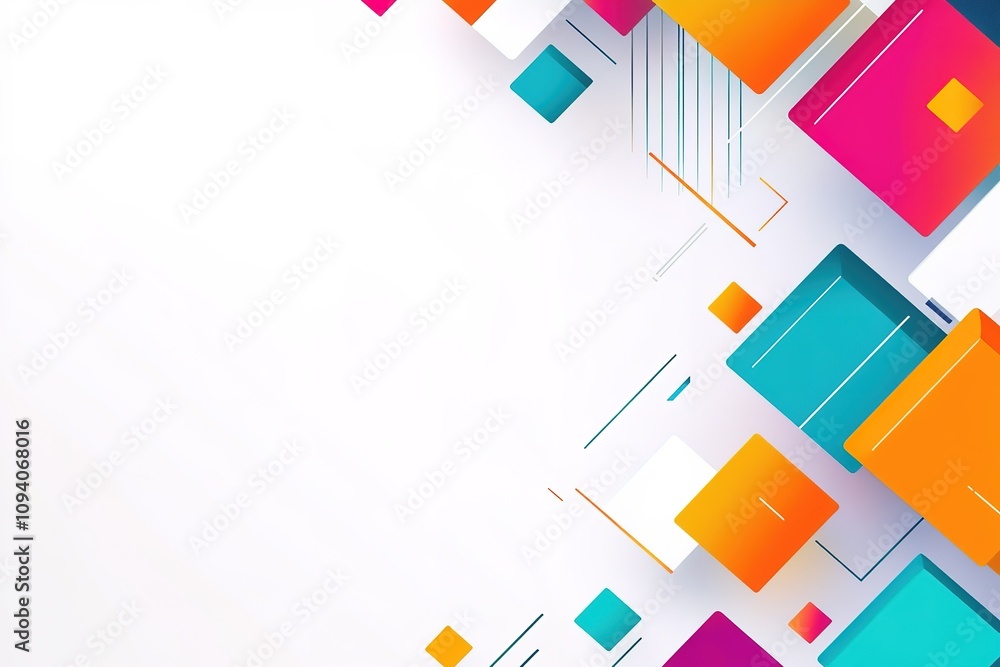 Poster a colorful background with squares of different colors
