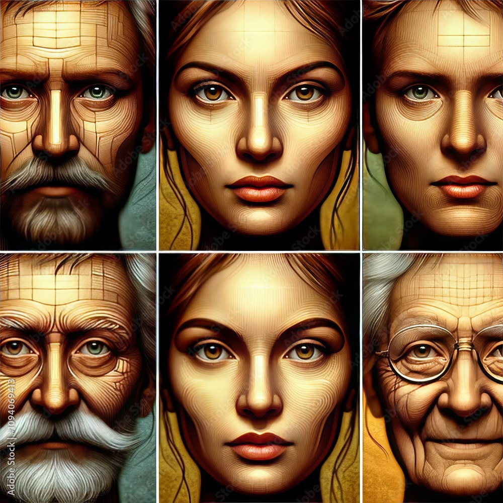 Aufkleber unique features highlight distinctive facial features expression