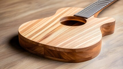 Fototapeta premium Acoustic Guitar Wooden Body Detail