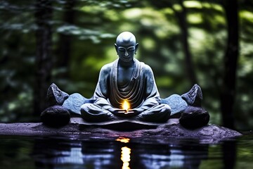 zen a state of deep meditation and mindfulness like being one wi