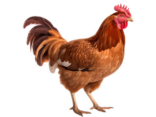 Fototapeta premium Vibrant Brown Rooster Standing Proudly