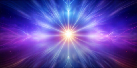 Fototapeta premium Radiant energy burst with vibrant colors and ethereal light in a theta healing energy background 