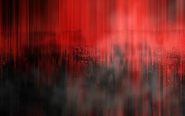 Obraz premium A red and black abstract painting with a lot of red lines