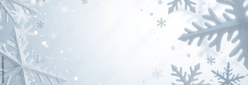 Poster a white background with snowflakes scattered around it