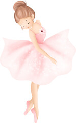 Beautiful Ballerina Wears Pink Dress © Stella