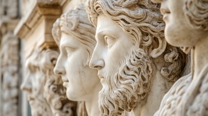 Obraz premium Ancient Sculptures - Majestic Heads