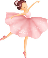Beautiful Ballerina Wears Pink Dress © Stella