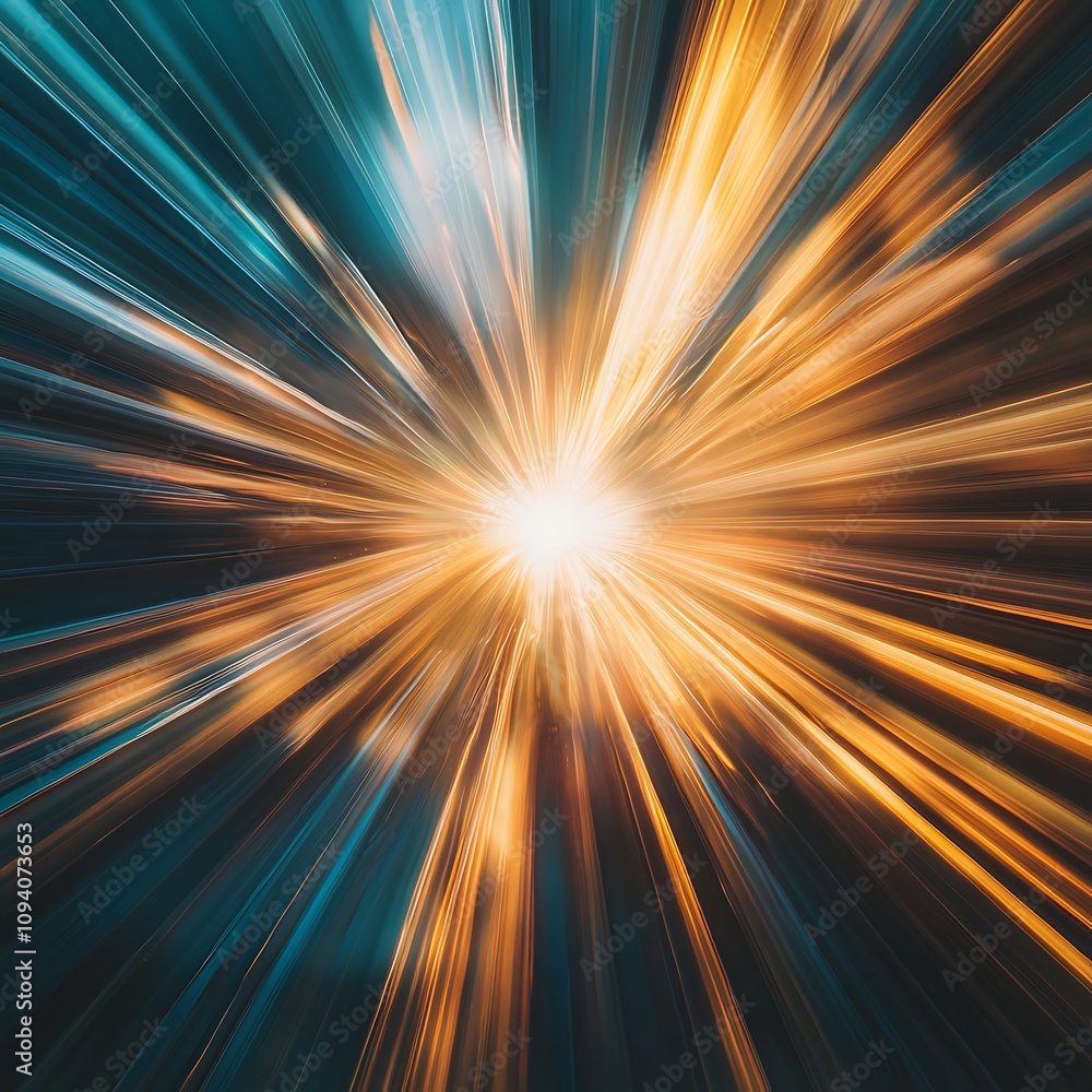 Poster a vibrant burst of light and color radiates outward, creating a dynamic sense of movement and energy