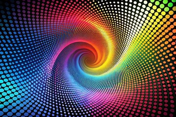 Obraz premium Trendy Vortex Dotted Illusion Shape for Modern Design Elements, Logos, Tattoos, and Abstract Backgrounds with Copy Space for Creative Projects and Print Media