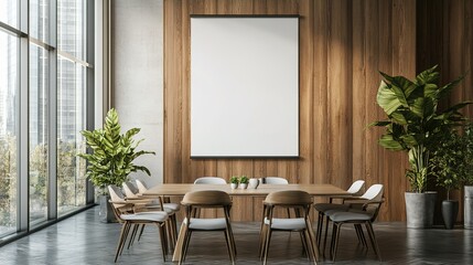 A large white wall with a picture of a white wall and a green plant