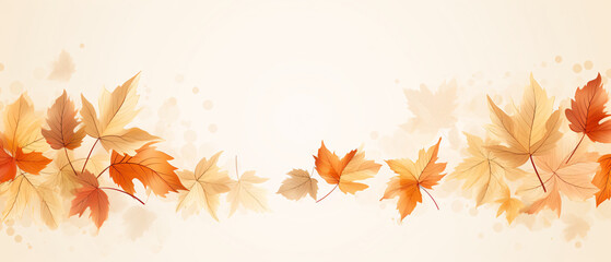 A vector illustration of autumn leaves on a beige background, capturing the essence of fall with warm, earthy tones.

