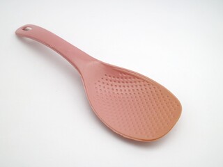 plastic spoon on white background