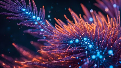 Abstract Organic Form, Glowing Spikes, Biomechanical Design, Sci-Fi Art