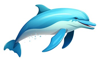 Obraz premium A Vibrant Illustration of a Leaping Dolphin: A Captivating Aquatic Mammal in Mid-Air, Gracefully Displaying Its Sleek, Streamlined Body and Playful Nature.