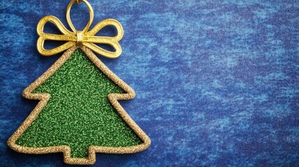 A festive Christmas tree ornament adorned with a decorative bow, perfect for adding holiday cheer and charm to your seasonal decor.
