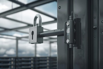 A lock is attached to a door, and the lock is open