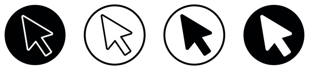Pointer cursor computer mouse icon set. Finger cursor, arrow click sign. Vector illustration