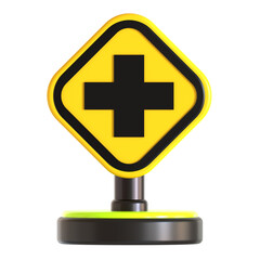 Fototapeta premium cross road traffic sign 3d icon illustration 