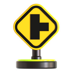 right road traffic sign 3d icon illustration 