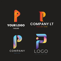 d alphabet letter Corporate business company marketing logo design elegant and badge design collection  vector logo