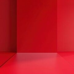 Obraz premium A red room with a red wall and a red floor