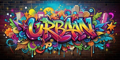 Urban Graffiti Typography in F Font Style: A Street Art Presentation with Hip-Hop Elements and Vibrant Colors for Creative Projects and Design Inspiration