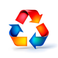 a red, blue, and green recycle sign that says  recycle .
