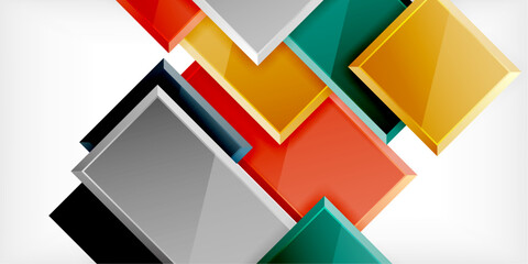 Colorful squares and rectangles. Vector Illustration For Wallpaper, Banner, Background, Card, Book Illustration, landing page