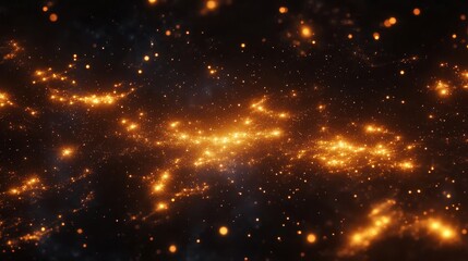 Fototapeta premium A cosmic scene depicting glowing celestial bodies in a dark space environment.