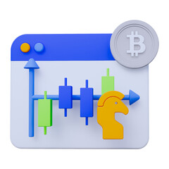 3D Stock Market Strategy, trading market strategy illustration