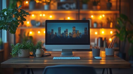 Hyper-realistic Minimalist Desk Setup Stock Image: Perfect for Technology, Productivity, and Workspace Blogs
