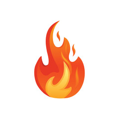 Fire flame vector illustration. High quality fire emoticon isolated on white background