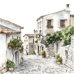 Discover the charm of a quaint italian village with beautiful cobblestone streets and lush flora