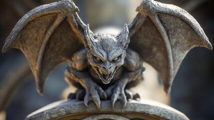 Intricate Gargoyle Sculpture Detail