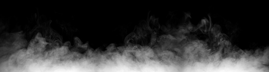 white smoke steam spray, and abstract vapor water isolated on a black background. concept of texture cold mist or hot vapor, fog effect, and cloud for design air pollution, element smog	
