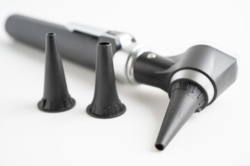 Otoscope for audiologist or ENT doctor use otoscope checking ear and treate hearing loss problem.