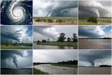 A Collection of Intense Weather Events: Cyclones, Heatwaves, and Sudden Floods Reflecting Climate Disruptions